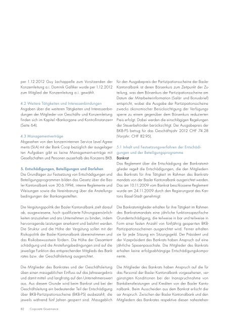 Geschäftsbericht 2012 - Basler Kantonalbank