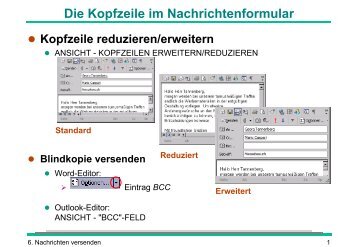 Die Kopfzeile im Nachrichtenformular - Rk-web.de