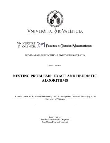 nesting problems: exact and heuristic algorithms - Roderic