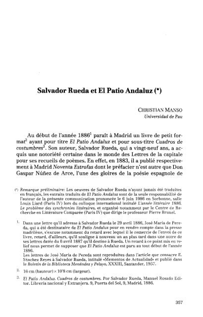 Salvador Rueda et El Patio Andaluz (*) - RUA