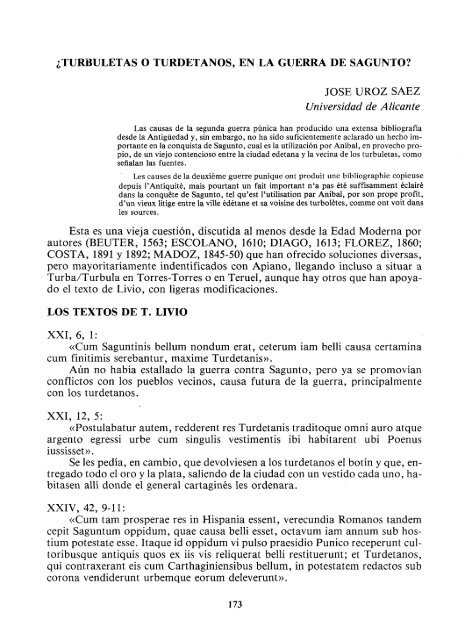 ¿TURBULETAS O TURDETANOS, EN LA GUERRA DE ... - RUA