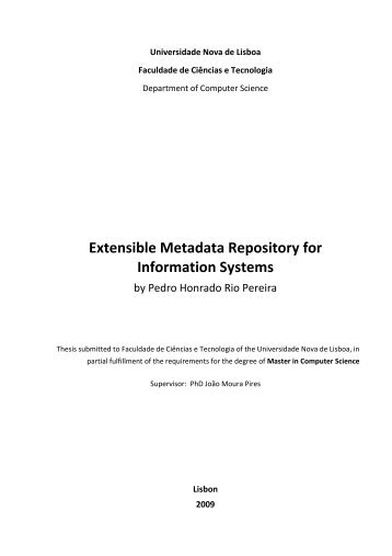 Extensible Metadata Repository for Information Systems - RUN UNL ...