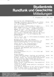 1983, 09. Jahrgang (pdf) - Studienkreis Rundfunk und Geschichte