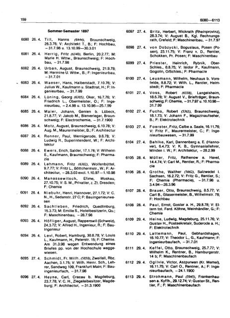 Die Matrikel des Collegium Carolinum und der Technischen ...