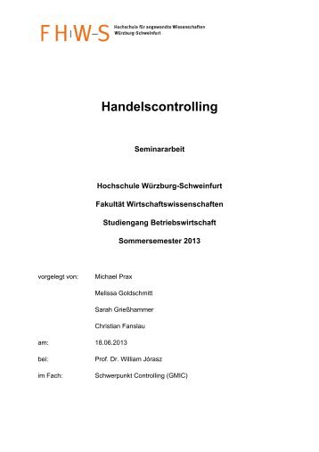 Handelscontrolling - Hochschule für angewandte Wissenschaften ...