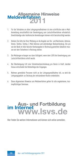 Aus- und Fortbildung 2011