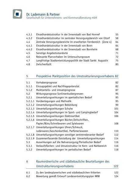 Verträglichkeitsgutachten (Einzelhandel) - Stadt Sankt Augustin