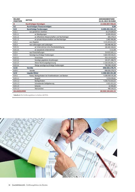 Geschäftsbericht Eröffnungsbilanz des Bundes zum 1. Jänner 2013