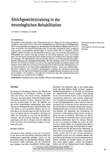 Gleichgewichtstraining in der neurologischen Rehabilitation - KOPS