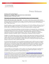 JD Power and Associates 2009 Initial Quality Studysm (IQS)