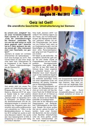 Geiz ist Geil! - Siemens Dialog - IG Metall