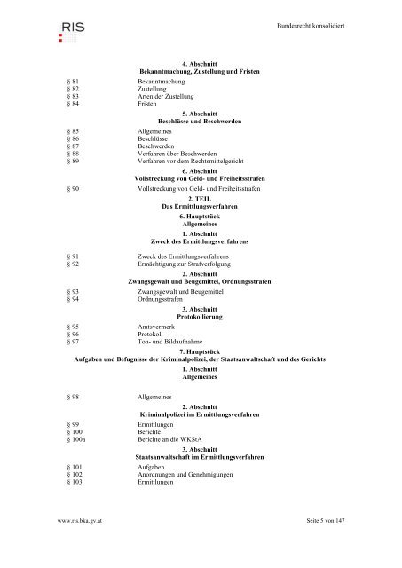 Gesamte Rechtsvorschrift für Strafprozeßordnung ... - Legislationline