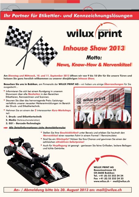 Inhouse Show 2013 - Wilux Print AG