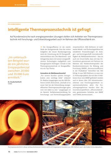 Intelligente Thermoprozesstechnik ist gefragt - SMS Elotherm GmbH