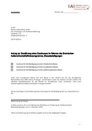 Antrag Messebeteiligungen - Bremer Aufbau-Bank GmbH