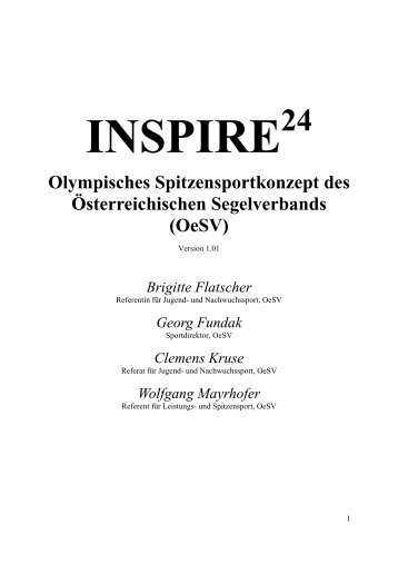 INSPIRE24 Spitzensportkonzept - Österreichischer Segel-Verband