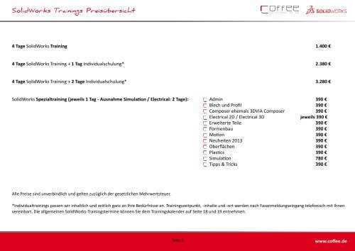 Schulungskatalog 2013 - Coffee GmbH