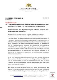 Pressemitteilung - Ministerium für Wissenschaft, Forschung und ...