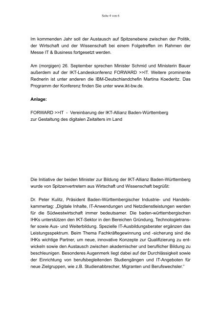 Pressemitteilung - Ministerium für Wissenschaft, Forschung und ...