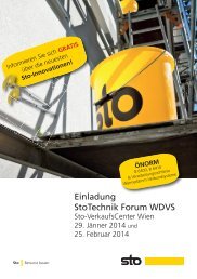 Einladung StoTechnik Forum WDVS - Sto Ges.m.b.H.