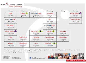 VAL BLU SPORTS Kursplan 2013/2014 v2