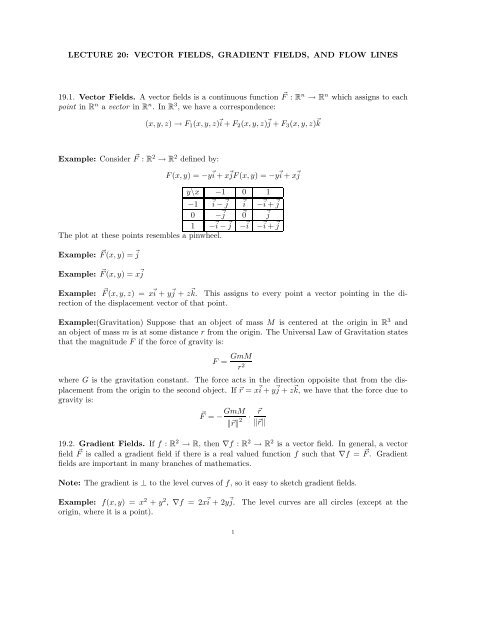 Lecture 20 Vector Fields Gradient Fields And Flow