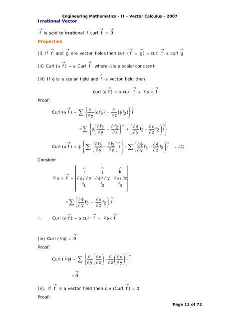 Syllabus Vector Differentiation - Velocity and Acceleration - Gradient ...