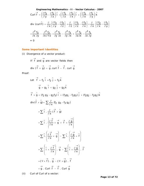 Syllabus Vector Differentiation - Velocity and Acceleration - Gradient ...