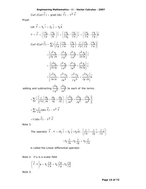 Syllabus Vector Differentiation - Velocity and Acceleration - Gradient ...