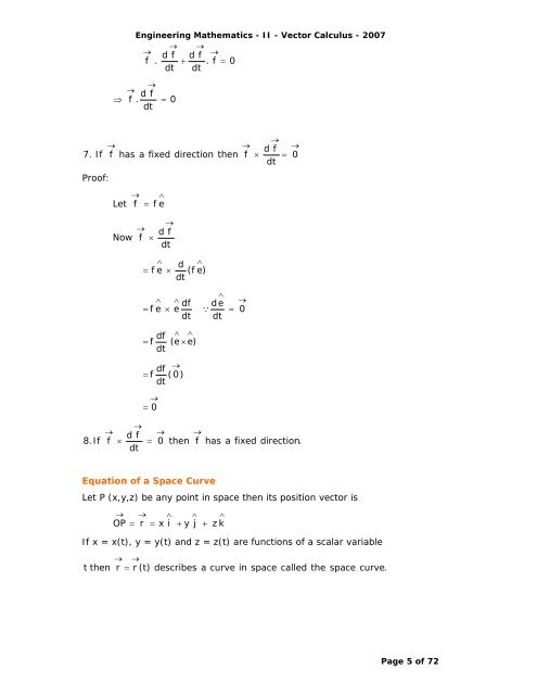 Syllabus Vector Differentiation - Velocity and Acceleration - Gradient ...