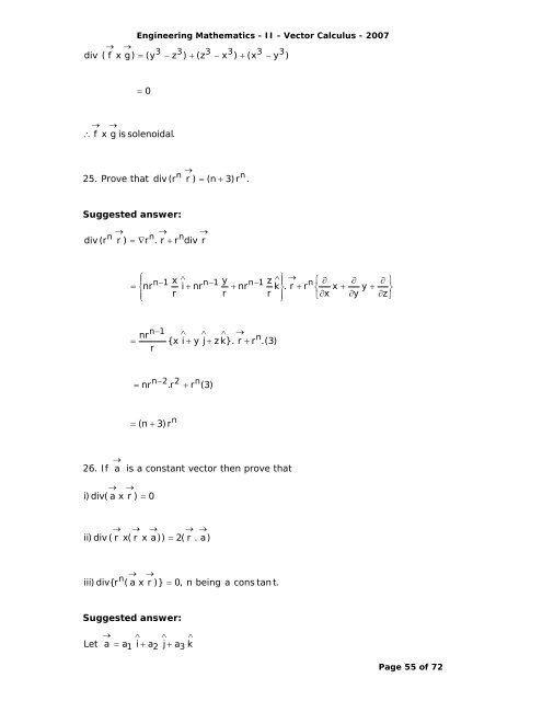 Syllabus Vector Differentiation - Velocity and Acceleration - Gradient ...