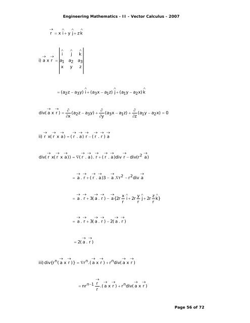 Syllabus Vector Differentiation - Velocity and Acceleration - Gradient ...