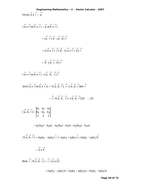 Syllabus Vector Differentiation - Velocity and Acceleration - Gradient ...