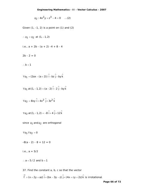 Syllabus Vector Differentiation - Velocity and Acceleration - Gradient ...