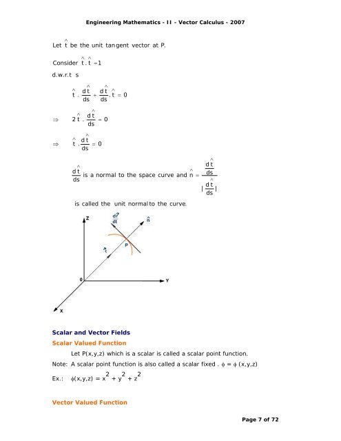 Syllabus Vector Differentiation - Velocity and Acceleration - Gradient ...