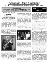 Arkansas Jazz Calendar