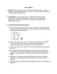 Topic: Rhythm 1. Imitation: One of the easiest ways of working with ...