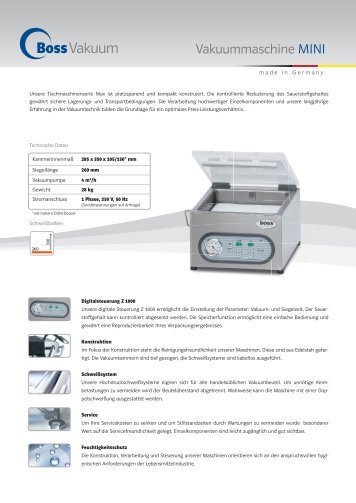 Vakuummaschine MINI 233 KB, PDF-Datei - Vakuum Boss