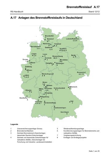 A.17 Anlagen des Brennstoffkreislaufs in Deutschland