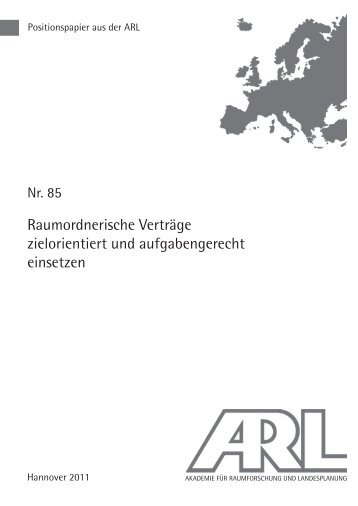 Raumordnerische Verträge zielorientiert und ... - ARL