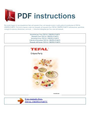 Istruzioni per l'uso TEFAL CREPES PARTY - ISTRUZIONI PDF