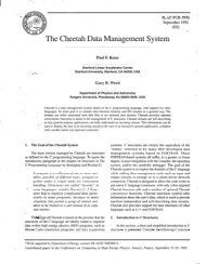 The Cheetah Data Management System - SLAC - Stanford University