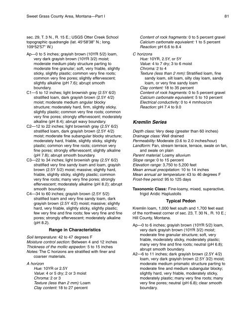 Soil Survey of Sweet Grass County Area, Montana - Soil Data Mart