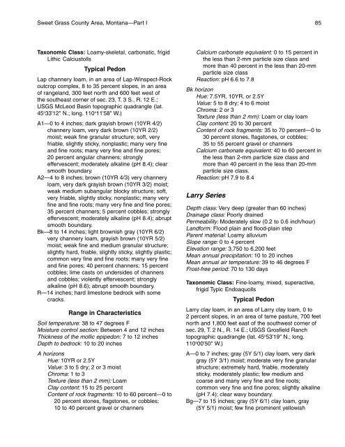 Soil Survey of Sweet Grass County Area, Montana - Soil Data Mart