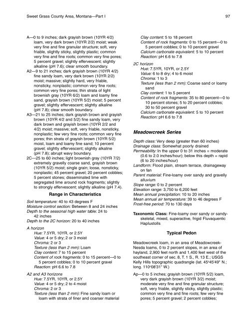 Soil Survey of Sweet Grass County Area, Montana - Soil Data Mart