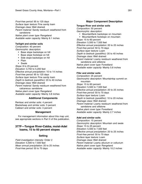 Soil Survey of Sweet Grass County Area, Montana - Soil Data Mart