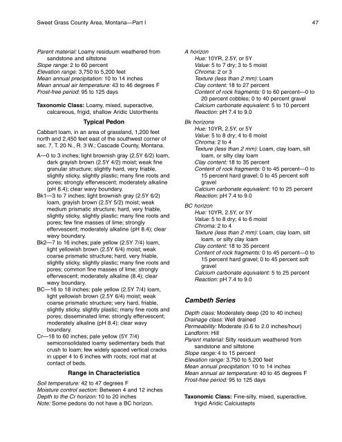 Soil Survey of Sweet Grass County Area, Montana - Soil Data Mart