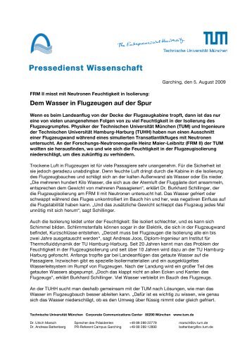 Pressedienst Wissenschaft - Technische Universität München