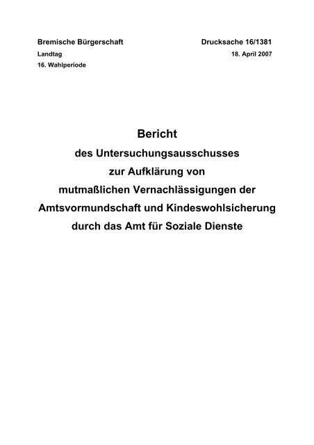 Abschlussbericht des Untersuchungsausschusses April 2007 (pdf ...