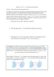 1 Section 4.2: One – to – One and Inverse Functions Activity 1 ... - PCC